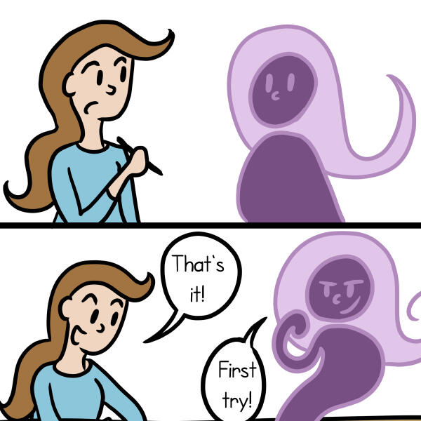 Self-Portrait of Emma Vogt holding a Sketchbook